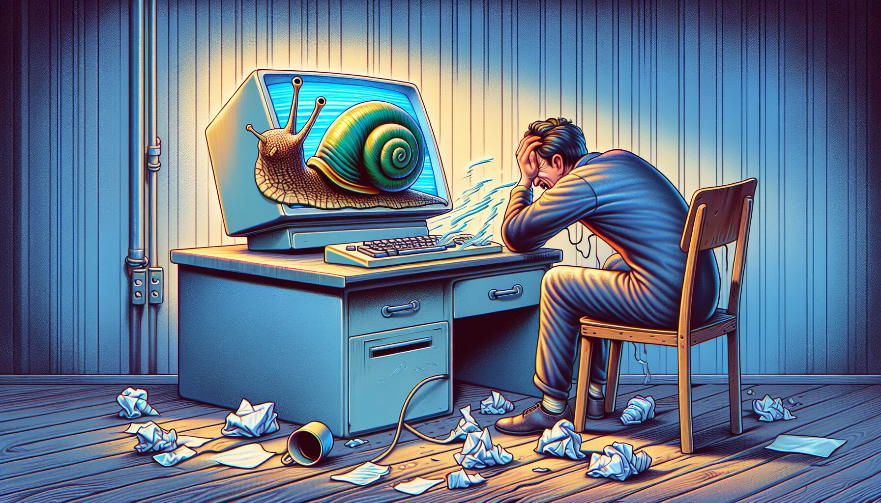 Illustration of slow computer performance