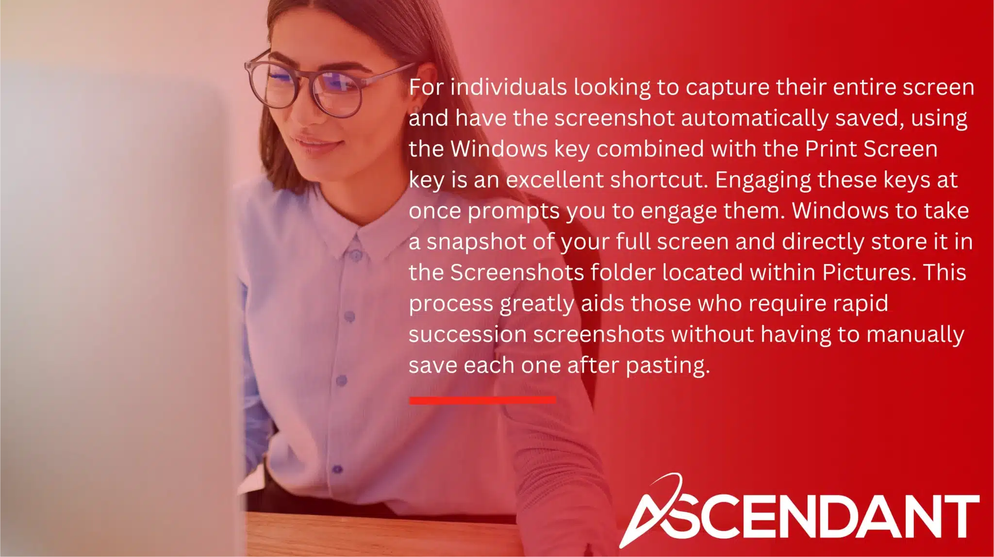 For individuals looking to capture their entire screen and have the screenshot automatically saved, using the Windows key combined with the Print Screen key is an excellent shortcut. Engaging these keys at once prompts you to engage them. Windows to take a snapshot of your full screen and directly store it in the Screenshots folder located within Pictures. This process greatly aids those who require rapid succession screenshots without having to manually save each one after pasting.
