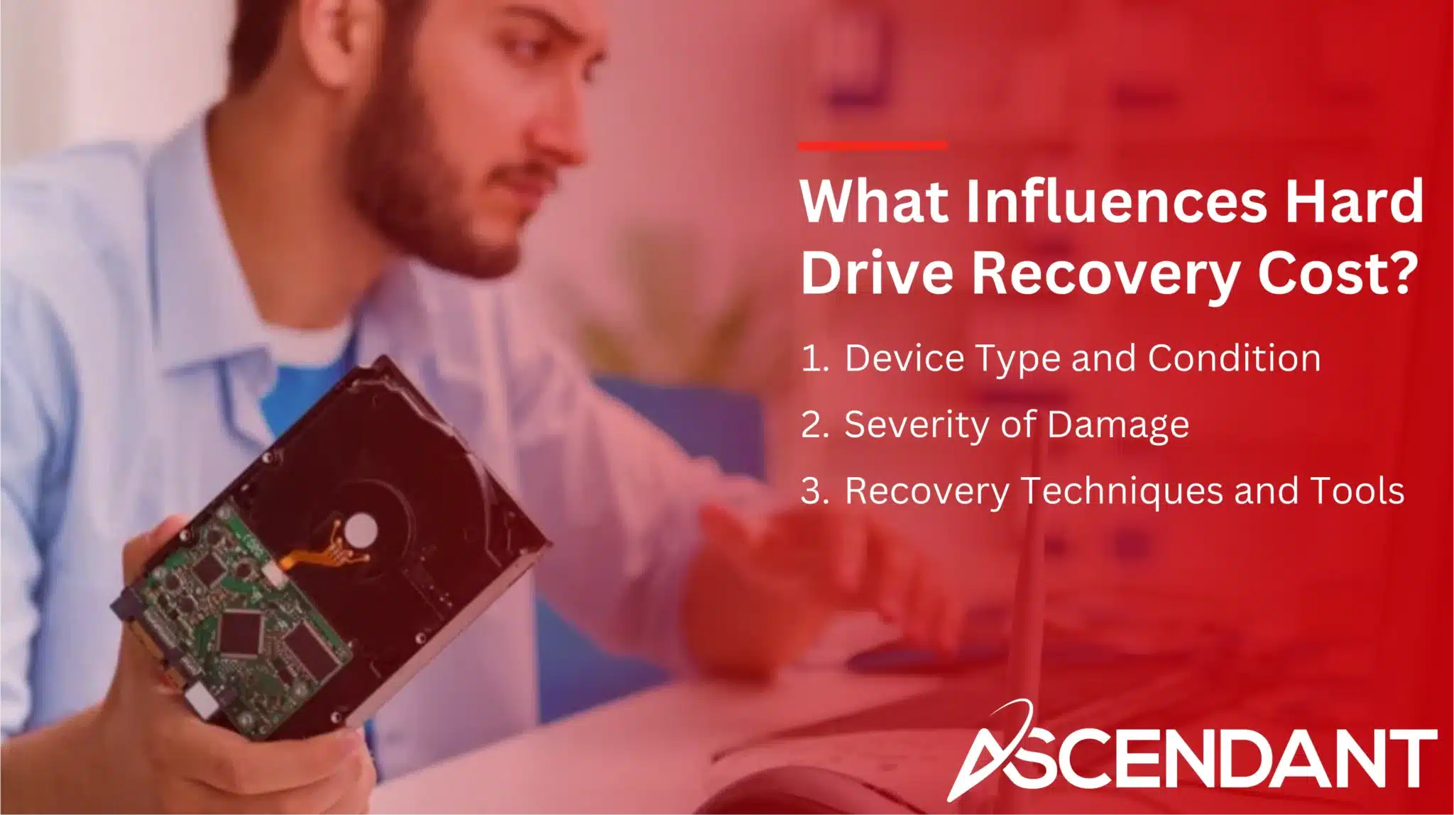 What Influences Hard Drive Recovery Cost?
1. Device Type and Condition
2. Severity of Damage
3. Recovery Techniques and Tools