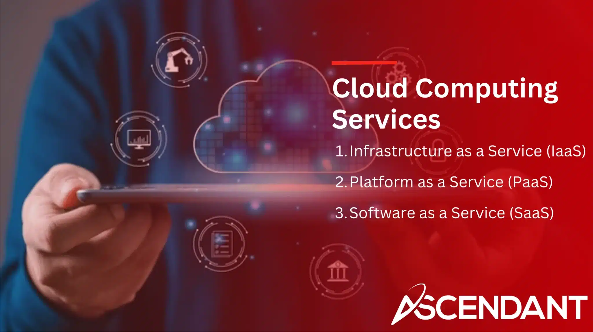 Cloud Computing Services
1. Infrastructure as a Service (Iaas)
2. Platform as a Service (PaaS)
3. Software as a Service (Saas) 