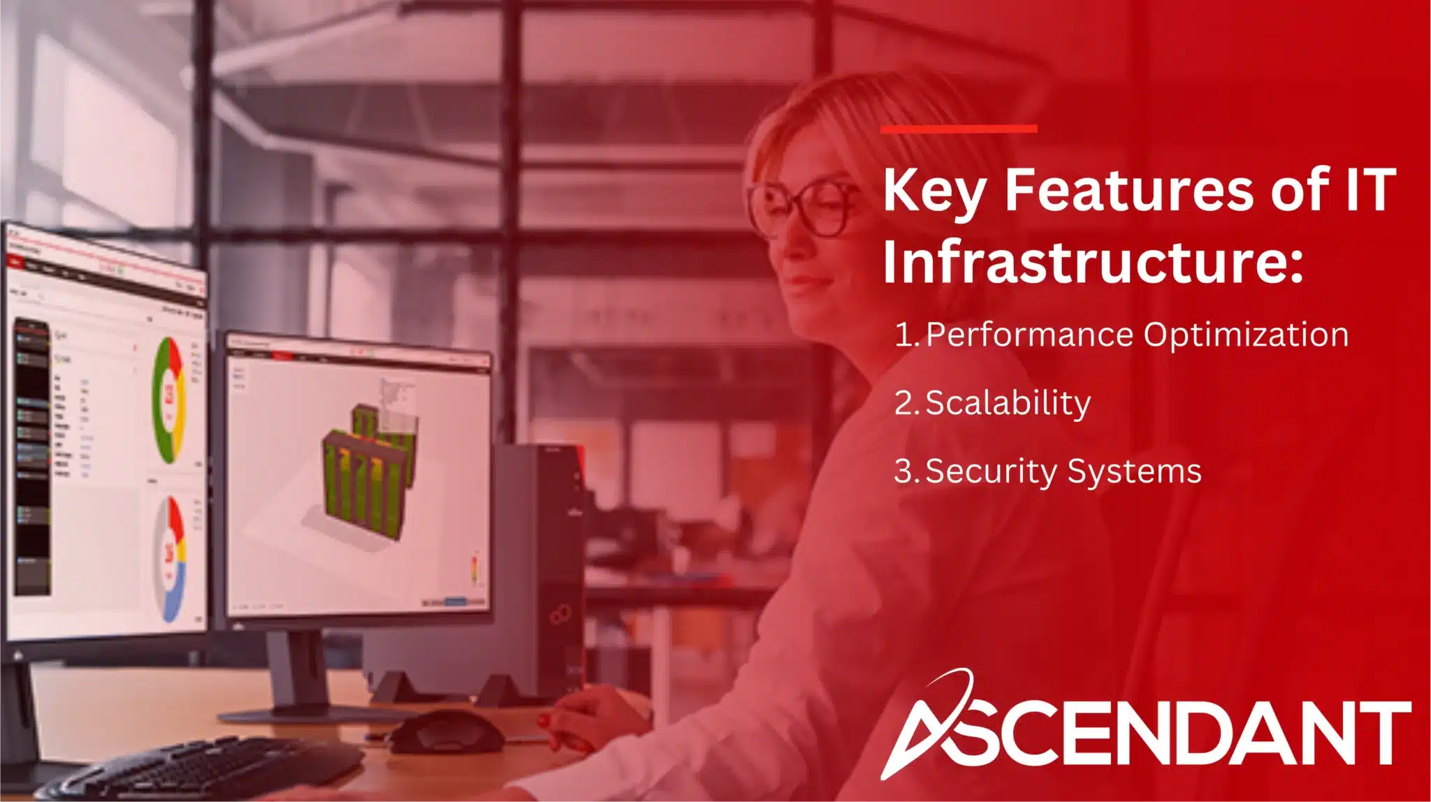 Key Features of IT Infrastructure:
1. Performance Optimization
2. Scalability
3. Security Systems 