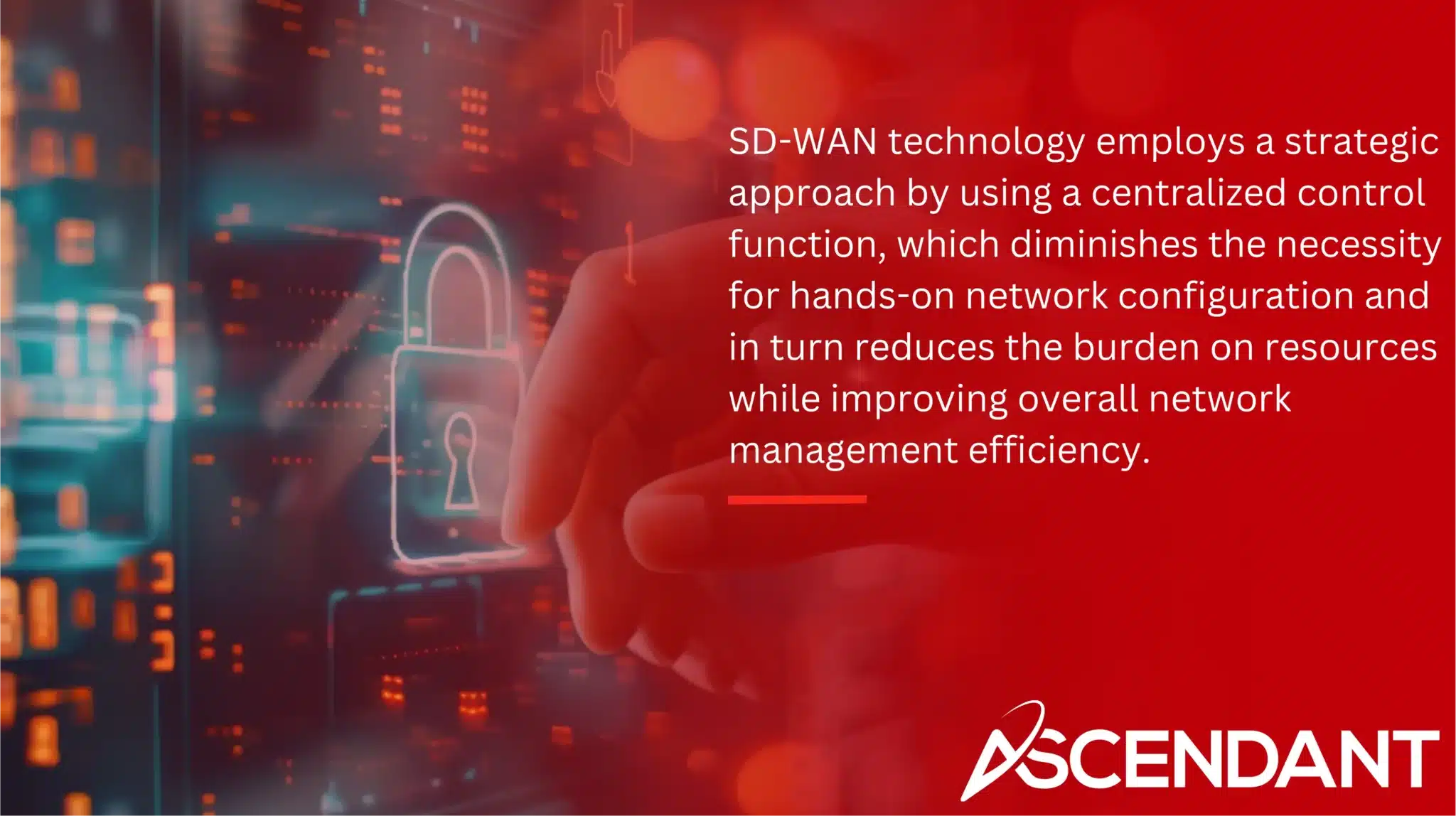 SD-WAN technology employs a strategic approach by using a centralized control function, which diminishes the necessity for hands-on network configuration and in turn reduces the burden on resources while improving overall network management efficiency.