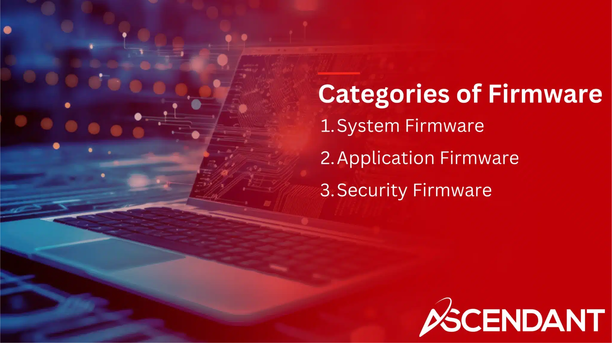 Categories of Firmware
1. System Firmware
2. Application Firmware
3. Security Firmware