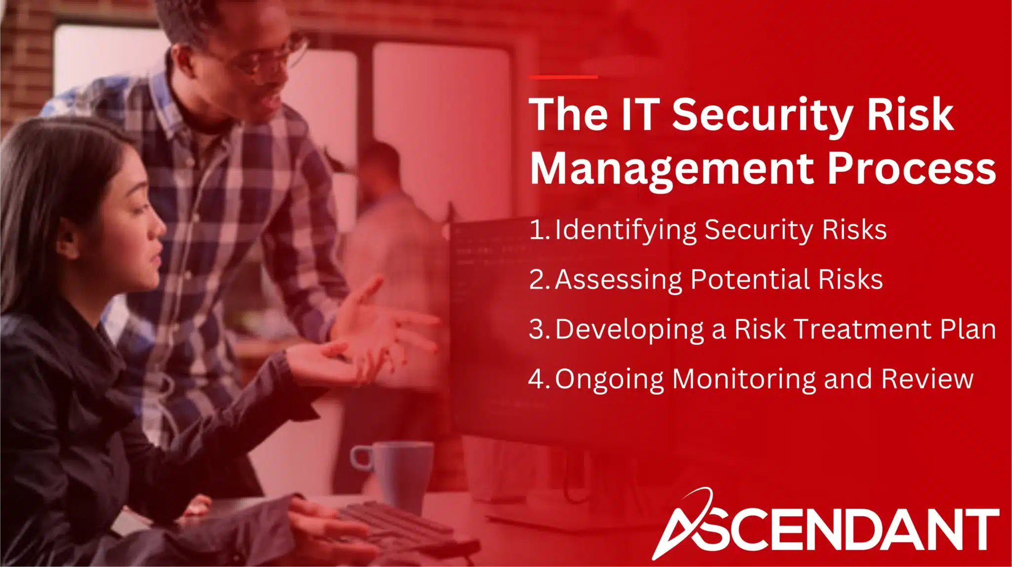 The IT Security Risk Management Process
1. Identifying Security Risks
2. Assessing Potential Risks
3. Developing a Risk Treatment Plan
4. Ongoing Monitoring and Reviewing