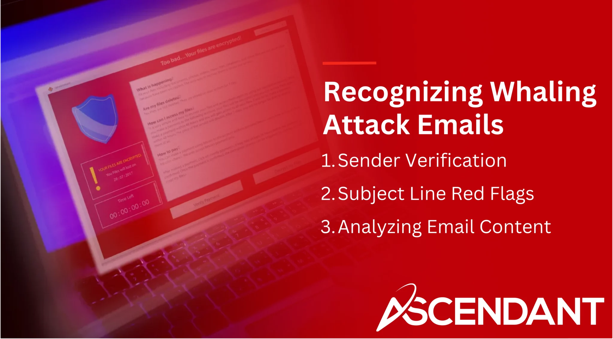 Recognizing Whaling Attack Emails 1. Sender Verification 2. Subject Line Red Flags 3. Analyzing Email Content