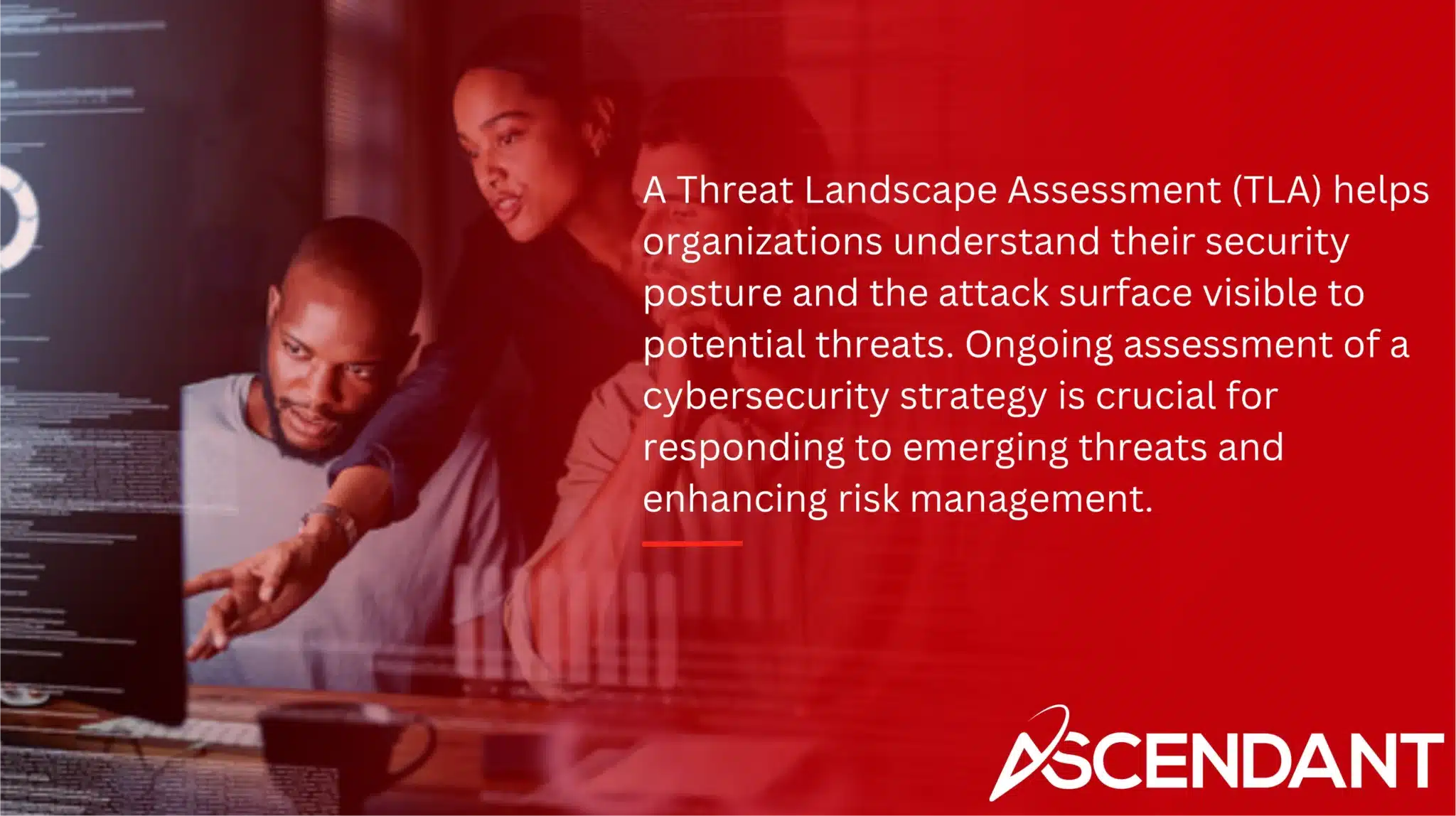 A Threat Landscape Assessment (TLA) helps organizations understand their security posture and the attack surface visible to potential threats. Ongoing assessment of a cybersecurity strategy is crucial for responding to emerging threats and enhancing risk management.