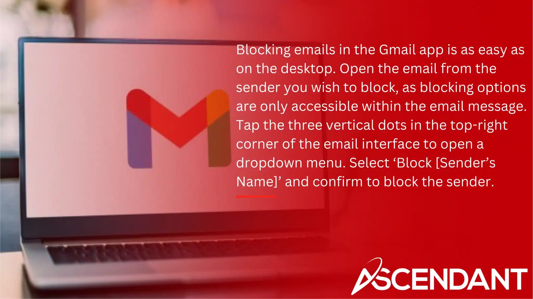 Blocking emails in the Gmail app is as easy as on the desktop. Open the email from the sender you wish to block, as blocking options are only accessible within the email message.
Tap the three vertical dots in the top-right corner of the email interface to open a dropdown menu. Select ‘Block [Sender’s Name]’ and confirm to block the sender.
