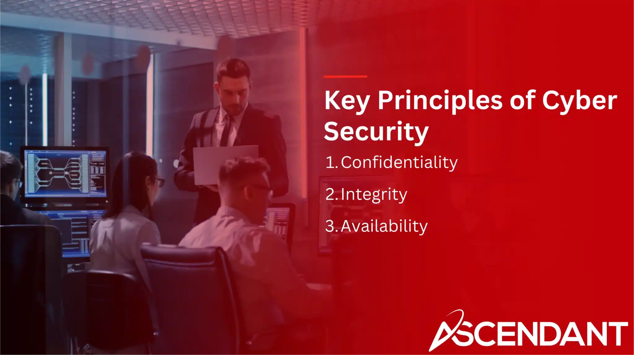 Key Principles of Cyber Security 
1. Confidentiality
2. Integrity
3. Availability