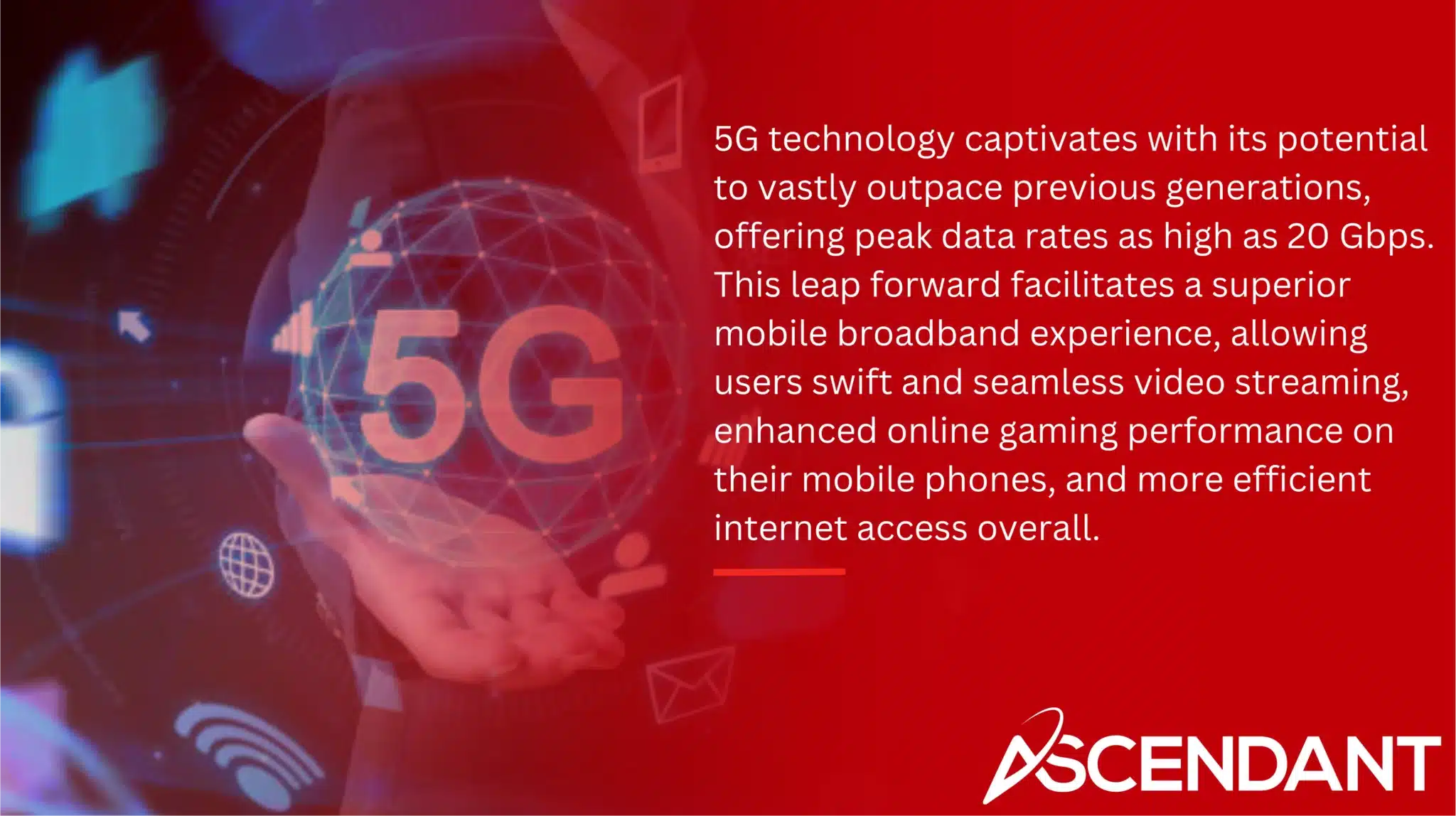 5G technology captivates with its potential to vastly outpace previous generations, offering peak data rates as high as 20 Gbps. This leap forward facilitates a superior mobile broadband experience, allowing users swift and seamless video streaming, enhanced online gaming performance on their mobile phones, and more efficient internet access overall.