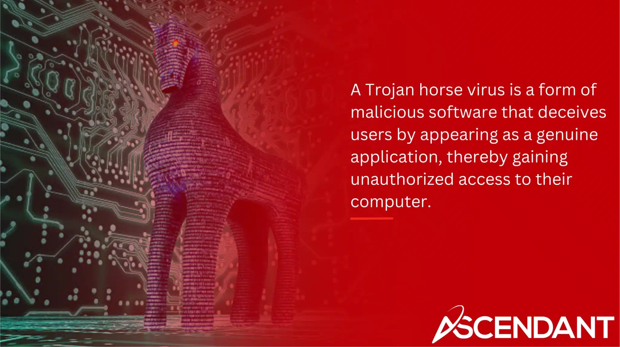 A Trojan horse virus is a form of malicious software that deceives users by appearing as a genuine application, thereby gaining unauthorized access to their computer. 
